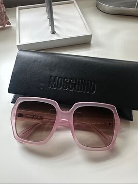 Moschino Pink Square Oversized Women's Sunglasses